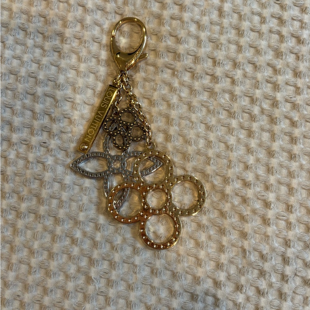 Louis Vuitton Gold and Silver Charm Key Chain